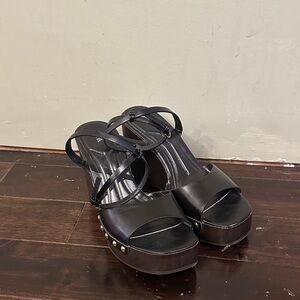 Zara Black Platform Sandals with Straps
